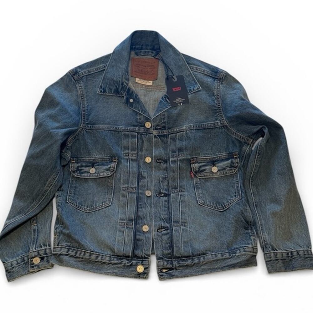 Levi's Premium Type II Selvedge Denim Trucker Jacket Men's Small NWT 1953 Retro